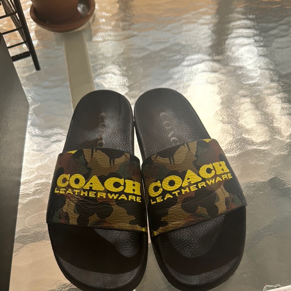 Coach Men's Camouflage Leatherware Slides